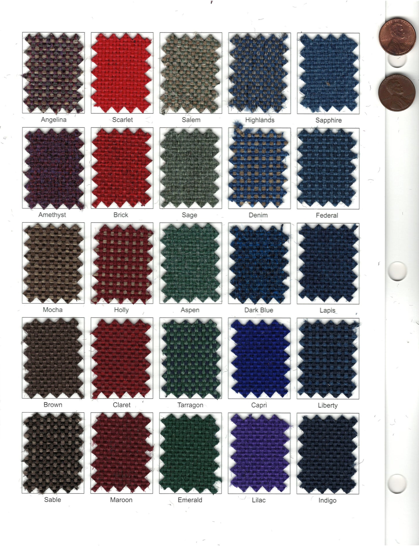 Fabric color choices for new theater seating